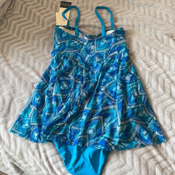 NWT Gottex  blue one piece  size 6 - Picture 3 of 4
